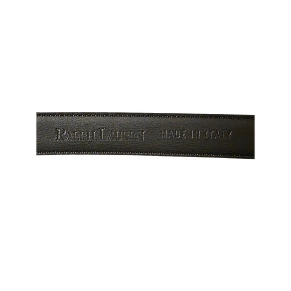 Vintage Ralph Lauren Navy Sterling Silver Stirrup Buckle Belt Italy‎ 90s Y2K M main image 9